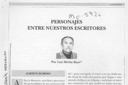 Personajes entre nuestros escritores Personajes entre nuestros escritores