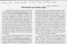 Añoranzas de medio siglo  [artículo] Juan Gabriel Araya G.