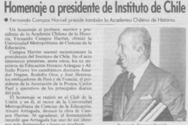 Homenaje a presidente de Instituto de Chile