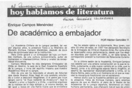 De académico a embajador  [artículo] Héctor González V.