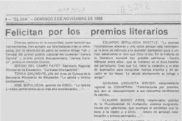 Felicitan por los premios literarios Felicitan por los premios literarios