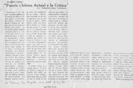 "Poesía chilena actual y la crítica" "Poesía chilena actual y la crítica"