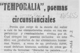 "Temporalia", poemas circunstanciales