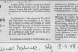 Distinción póstuma al Dr. Frenk  [artículo].