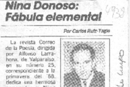 Nina Donoso, fábula elemental Nina Donoso, fábula elemental