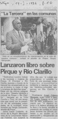 Lanzaron libro sobre Pirque y Río Clarillo