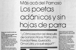 Los poetas adánicos y sin hojas de parra Los poetas adánicos y sin hojas de parra