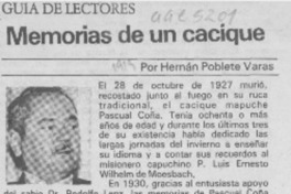 Memorias de un cacique