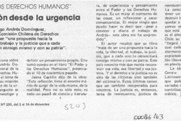 Una Reflexión desde la urgencia  [artículo].