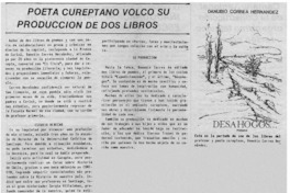 Poeta cureptano volcó su producción de dos libros Poeta cureptano volcó su producción de dos libros
