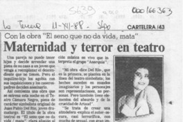 Maternidad y terror en teatro  [artículo].