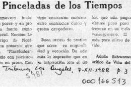 Pinceladas de los tiempos  [artículo] Adolfo Schwarzenberg.