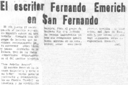 El escritor Fernando Emmerich en San Fernando