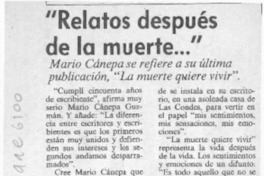 "Relatos después de la muerte -- " "Relatos después de la muerte -- "