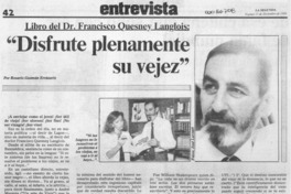 Libro de Dr. Francisco Quesney Langlois, "Disfrute plenamente su vejez" Libro de Dr. Francisco Quesney Langlois, "Disfrute plenamente su vejez"