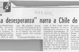 En "La desesperanza" narra a Chile de 1984  [artículo].