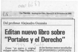 Editan nuevo libro sobre "Portales y el derecho"
