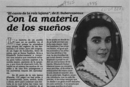 Con la materia de los sueños Con la materia de los sueños