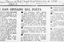 Así han opinado del poeta  [artículo].