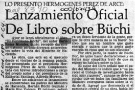 Lanzamiento oficial de libro sobre Büchi  [artículo].