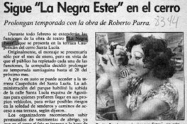 Sigue "La negra Ester" en el cerro  [artículo].