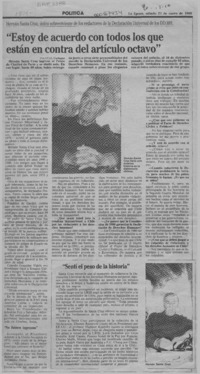 "Estoy de acuerdo con todos los que están en contra del artículo octavo"  [artículo] Pía Díaz.