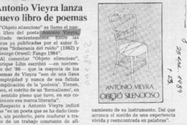 Antonio Vieyra lanza nuevo libro de poemas  [artículo].
