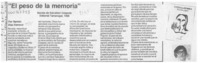 "El peso de la memoria"  [artículo] Ramón Díaz Eterovic.