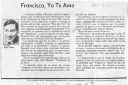 Francisca, yo te amo Francisca, yo te amo