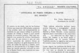"Antología de poesía chilena a través del soneto" "Antología de poesía chilena a través del soneto"