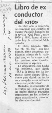 Libro de ex conductor del "no"
