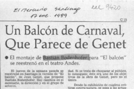 Un balcón de carnaval que parece de Genet  [artículo] J. A. M. H.