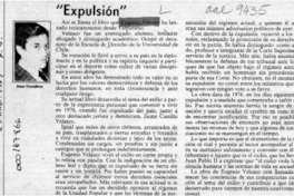 "Expulsión"  [artículo] Juan Hamilton.