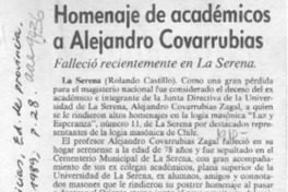 Homenaje de académicos a Alejandro Covarrubias Homenaje de académicos a Alejandro Covarrubias