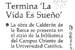 Termina "La vida es sueño"  [artículo].
