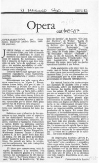 Opera  [artículo] Fernando de la Lastra.
