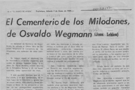 El cementerio de los milodones, de Osvaldo Wegmann El cementerio de los milodones, de Osvaldo Wegmann