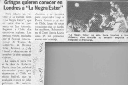 Gringos quieren conocer en Londres a "La negra Ester" Gringos quieren conocer en Londres a "La negra Ester"