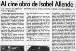 Al cine obra de Isabel Allende Al cine obra de Isabel Allende