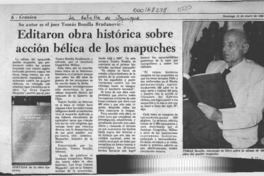 Editaron obra histórica sobre acción bélica de los mapuches