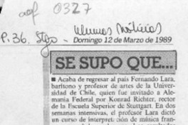 Se supo que --