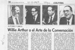 Willie Arthur o el arte de la conversación Willie Arthur o el arte de la conversación