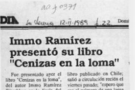 Immo Ramírez presentó su libro "Cenizas en la loma"