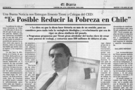 "Es posible reducir la pobreza en Chile" "Es posible reducir la pobreza en Chile"