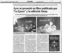 Ayer se presentó un libro publicado por "La Epoca" y la editorial Atena  [artículo].