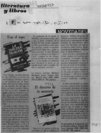 El Discurso de la memoria  [artículo].