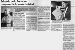 Eduardo de la Barra, un campeón de la intelectualidad Eduardo de la Barra, un campeón de la intelectualidad