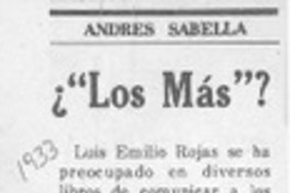 "Los más?"  [artículo] Andrés Sabella.