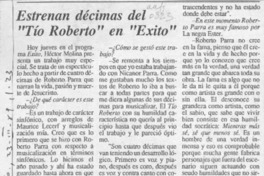 Estrenan décimas del "Tío Roberto" en "Exito" Estrenan décimas del "Tío Roberto" en "Exito"