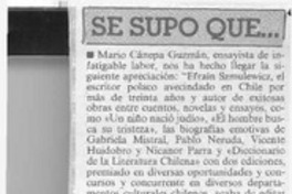 Se supo que --